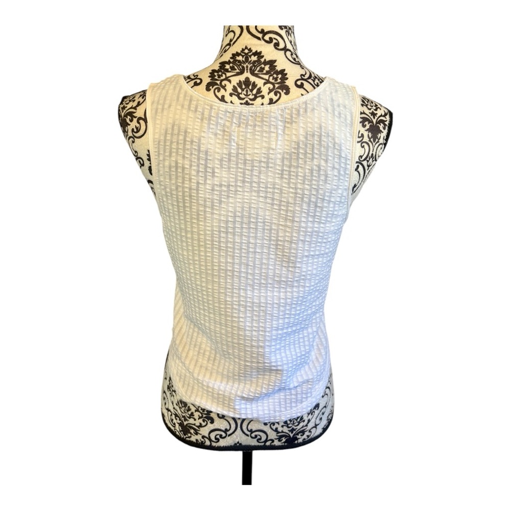 MAEVE White Textured Sleeveless Square-Neck Tank Top - Picture 2 of 7